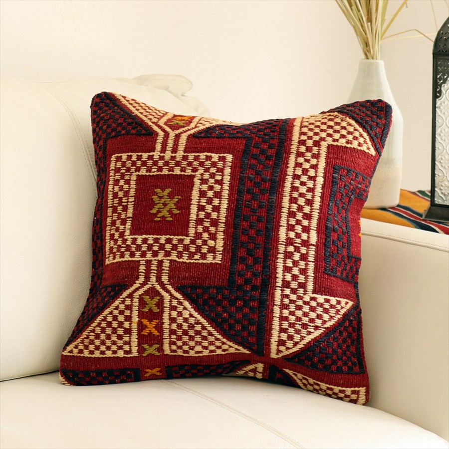オールドキリムクッションカバー40×40cm バルケスィル・ジジム Old Kilim Cushion