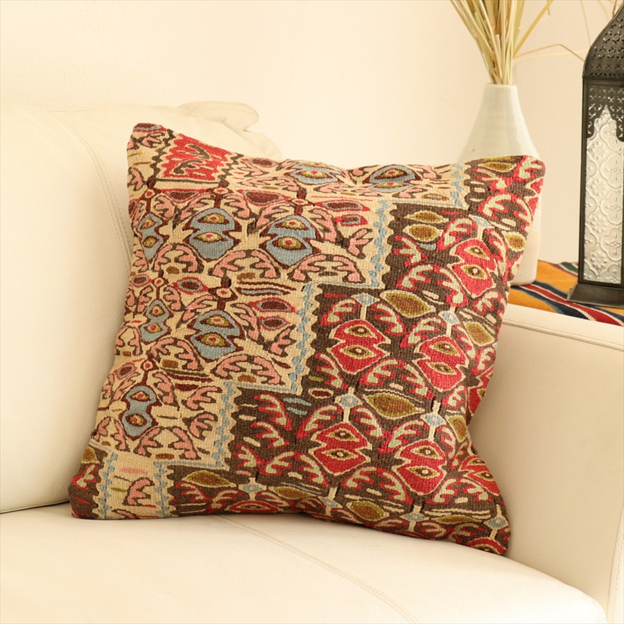 オールドキリム クッションカバー41×41cm セネ・アラベスク模様 Old Kiilim Cushion
