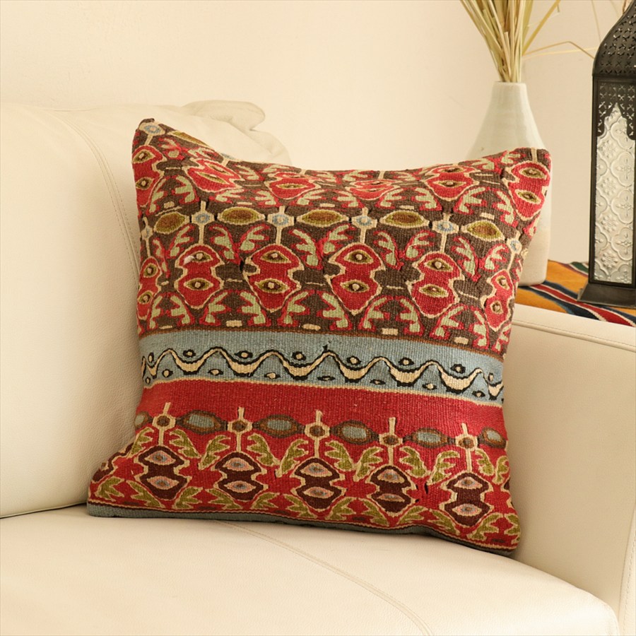 オールドキリム クッションカバー40×40cm セネ・アラベスク模様 Old Kiilim Cushion