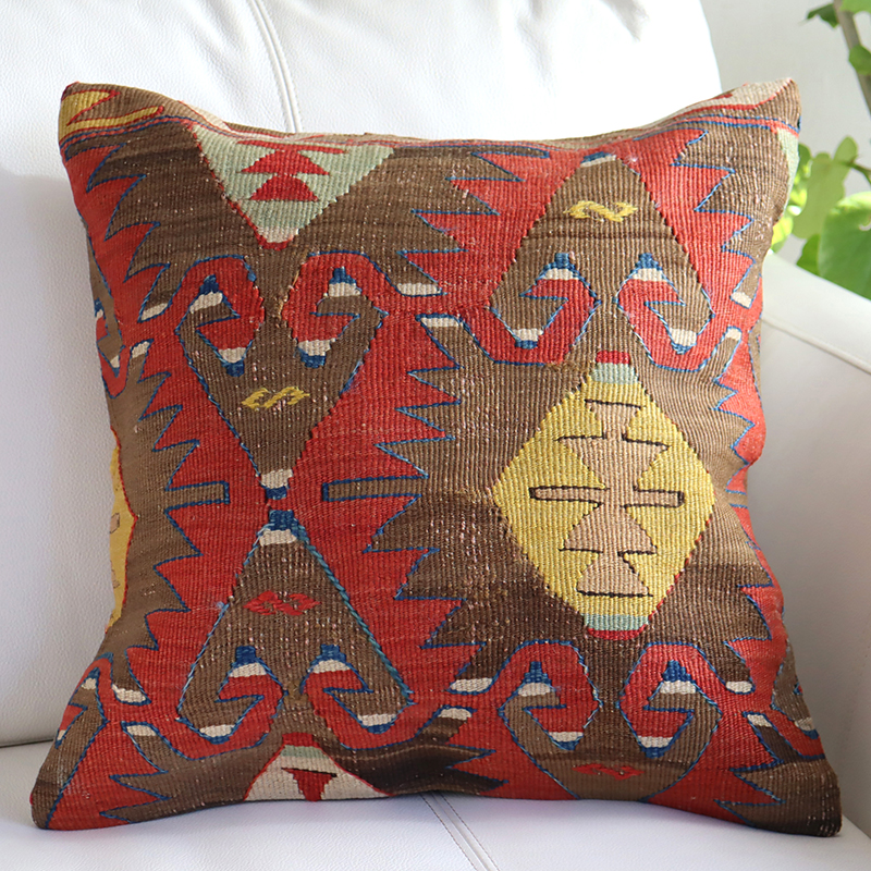 オールドキリムクッションカバー40cm/アンティーク コンヤ地方　エリベリンデ