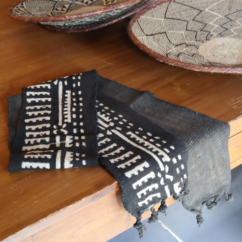 アフリカ泥染め布 マリ ボゴラン ベルト 146×15cm Mud Cloth Mali, Bogolan African textile