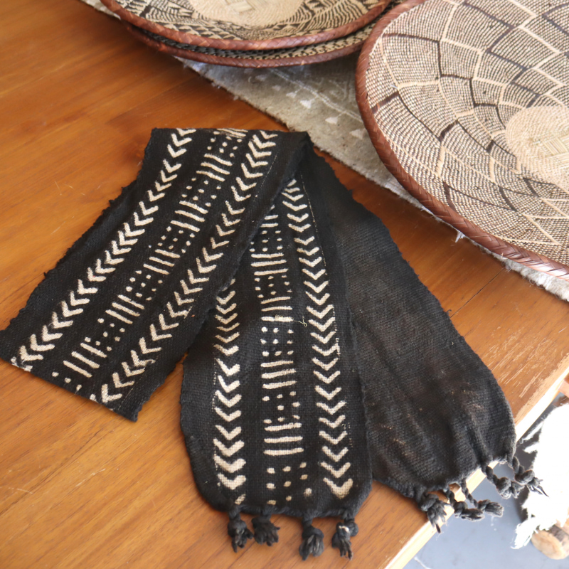 アフリカ泥染め布 マリ ボゴラン ベルト 150×14cm Mud Cloth Mali, Bogolan African textile