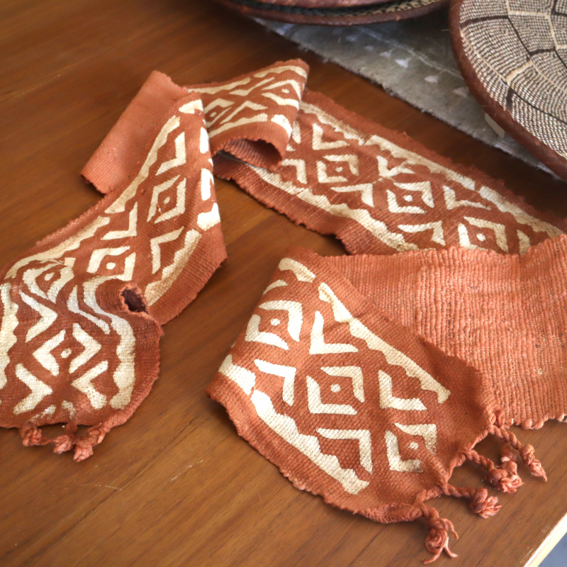 アフリカ泥染め布 マリ ボゴラン ベルト 160×14cm Mud Cloth Mali, Bogolan African textile