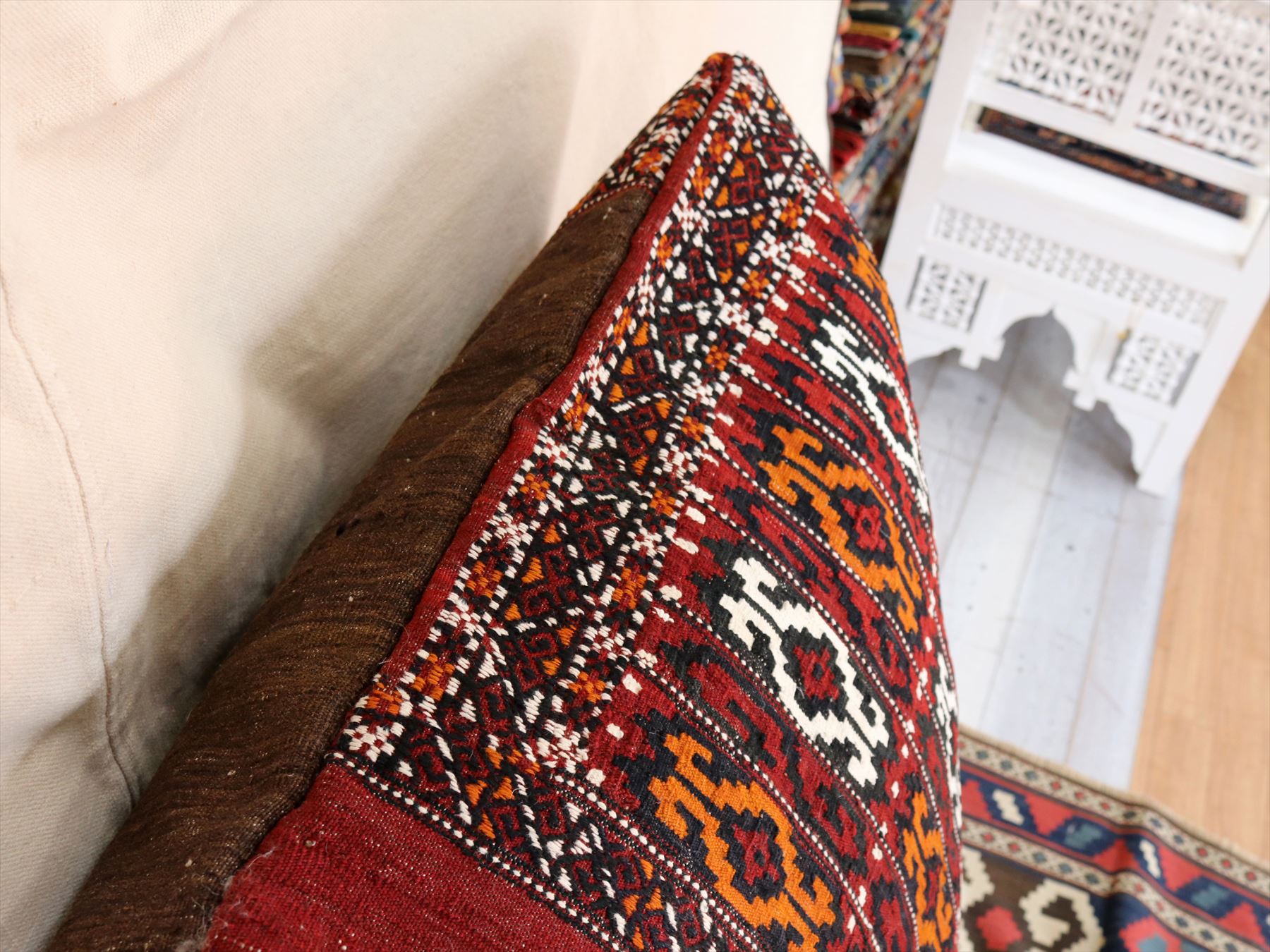 トルコ オールドキリム size97X81cm 手織り絨毯 , 玄関マット