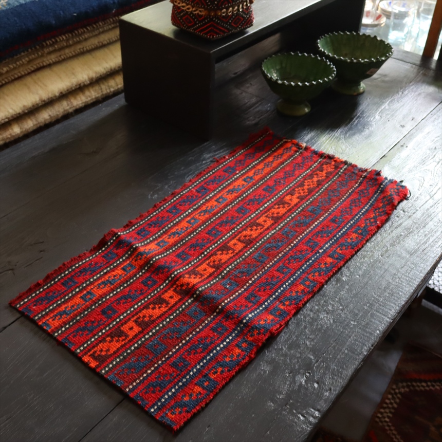 オールドキリム ガジャリ ジャジム58×30cm 刺繍のような織り