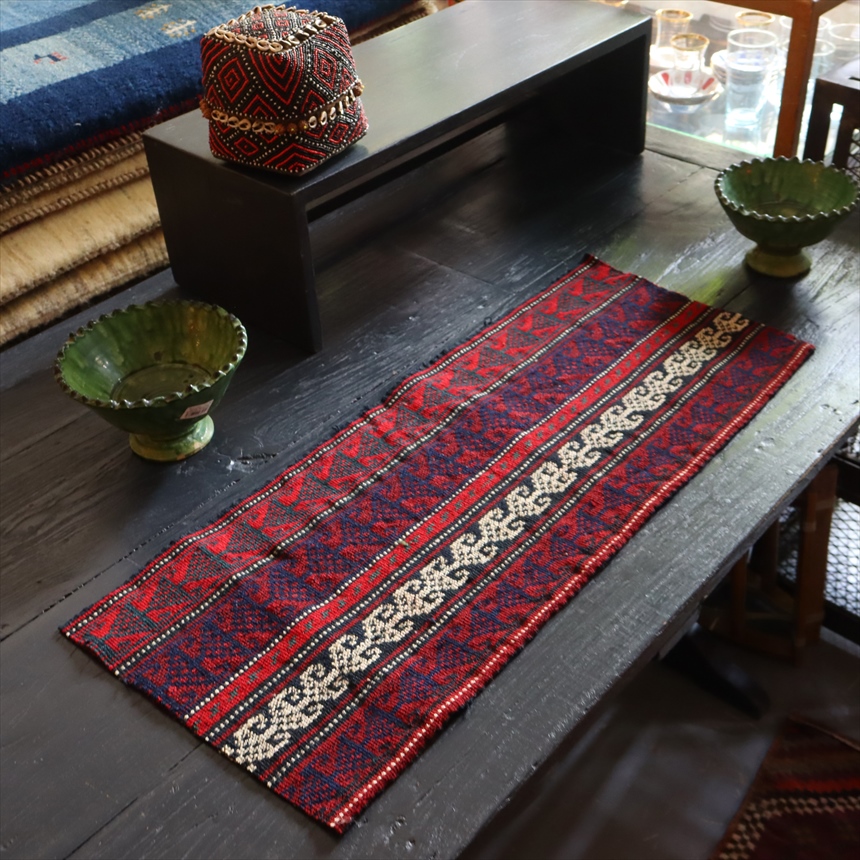 オールドキリム ガジャリ ジャジム68×30cm 刺繍のような織り