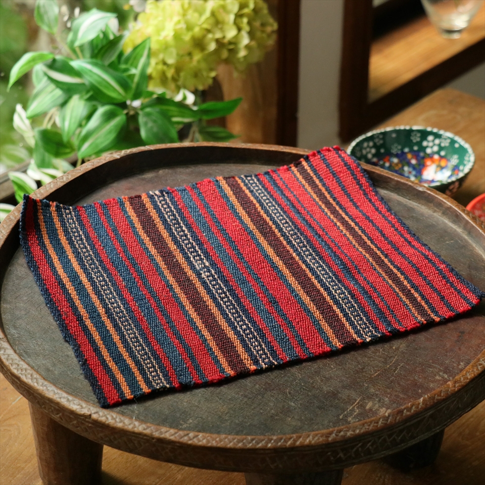 オールドキリム ガジャリ ジャジム25×29cm ストライプ 小さなキリム