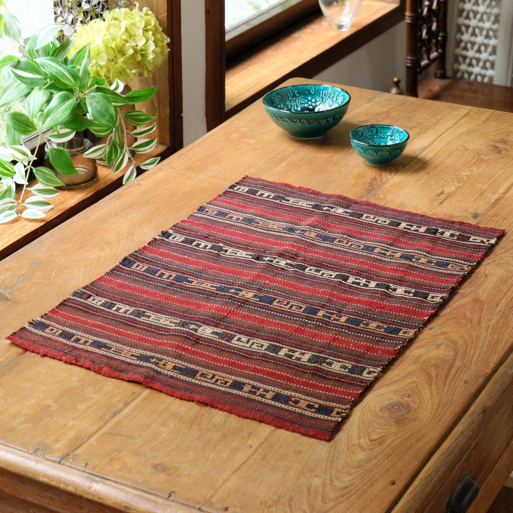 オールドキリム ガジャリキリム37×50cm 刺繍のような織り ジャジム