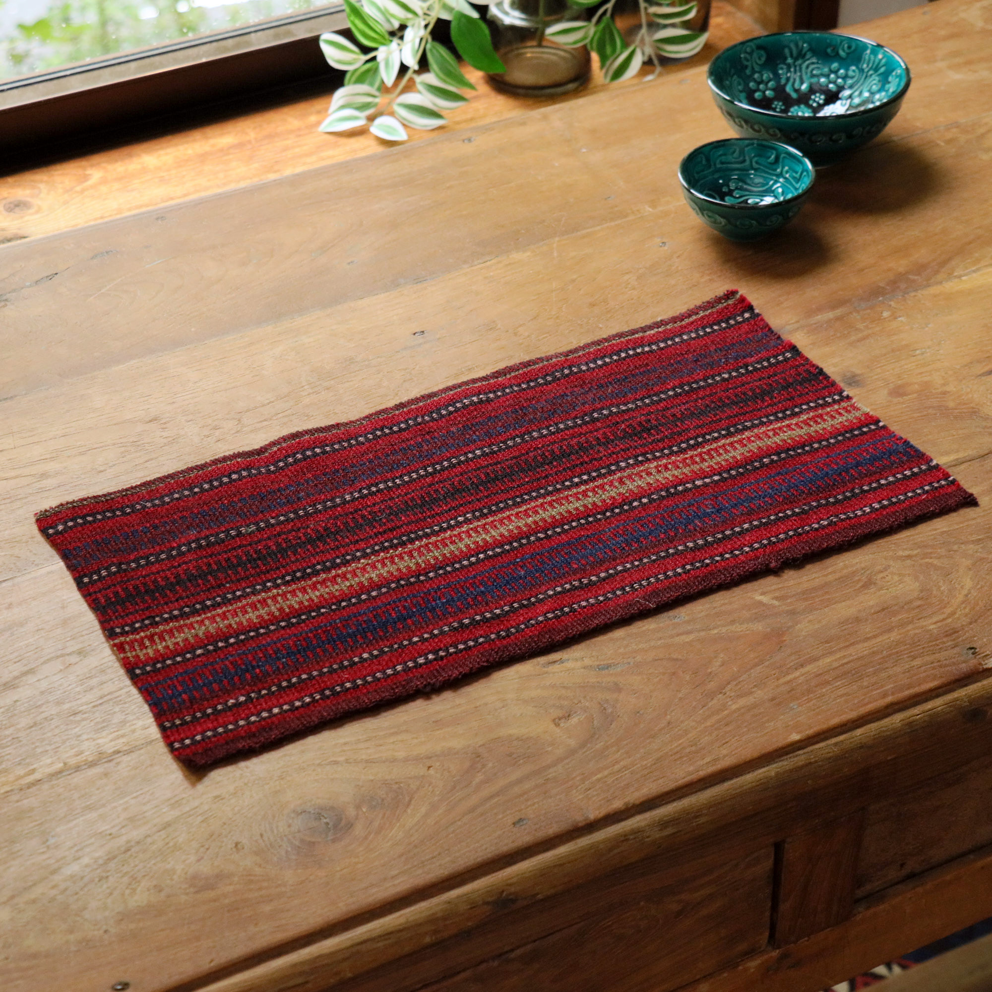 イランの古いテント布・ガジャリキリム42×22cm ジャジム カットピース