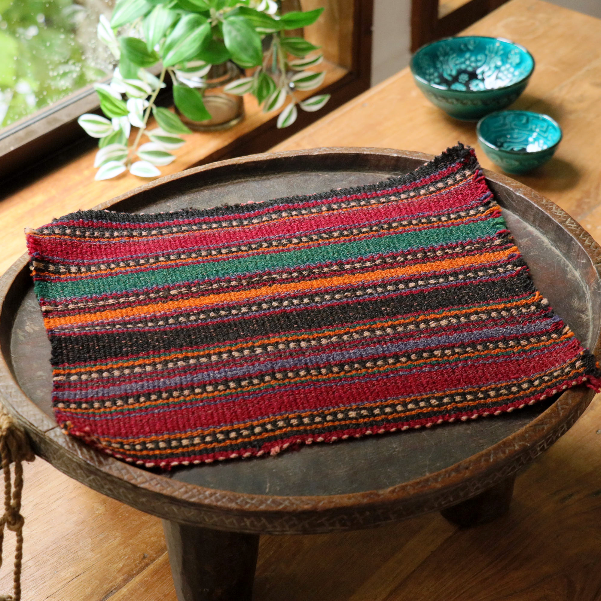 イランの古いテント布・ガジャリキリム32×27cm ジャジム カットピース