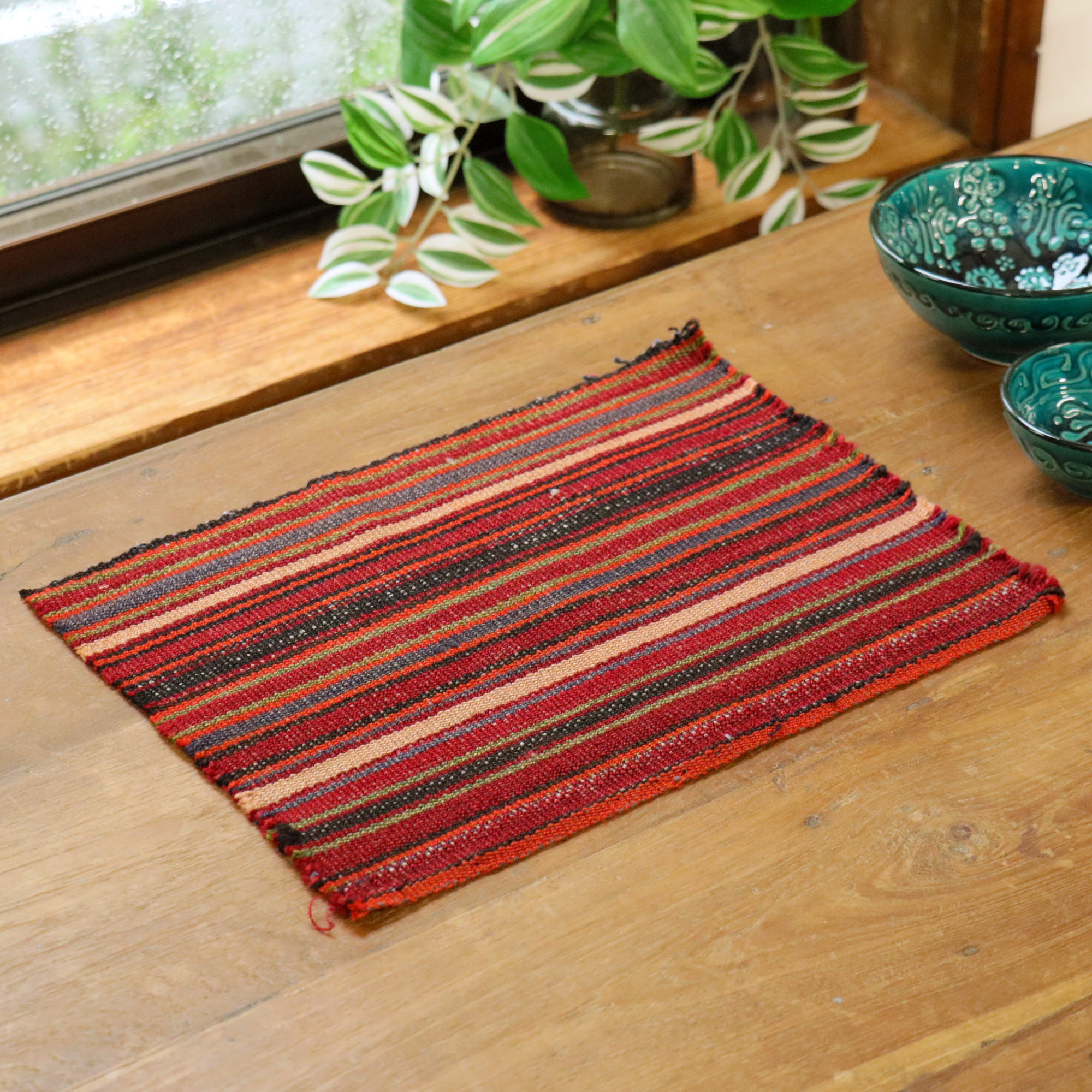 イランの古いテント布・ガジャリキリム30×23cm ジャジム カットピース