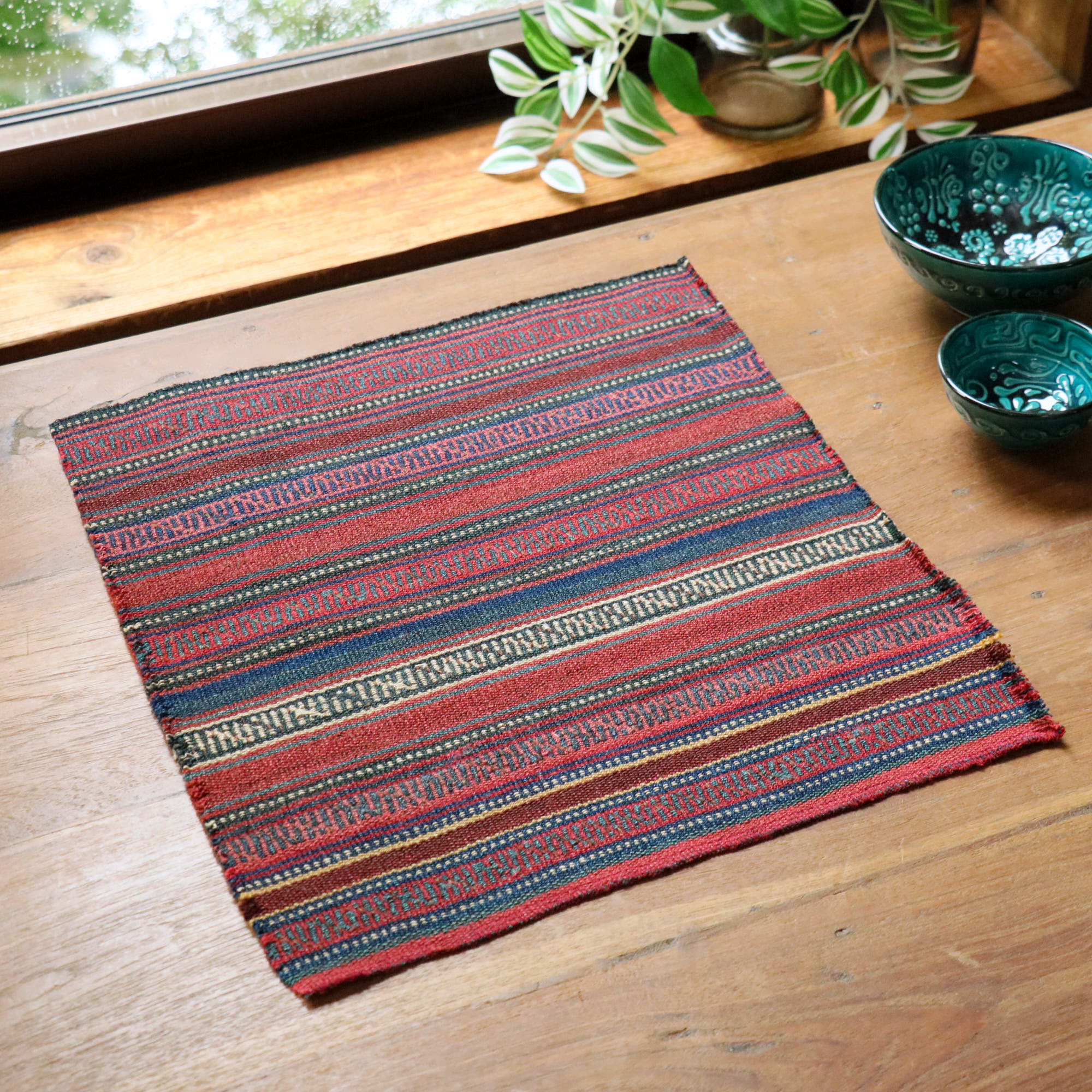 イランの古いテント布・ガジャリキリム34×35cm ジャジム カットピース