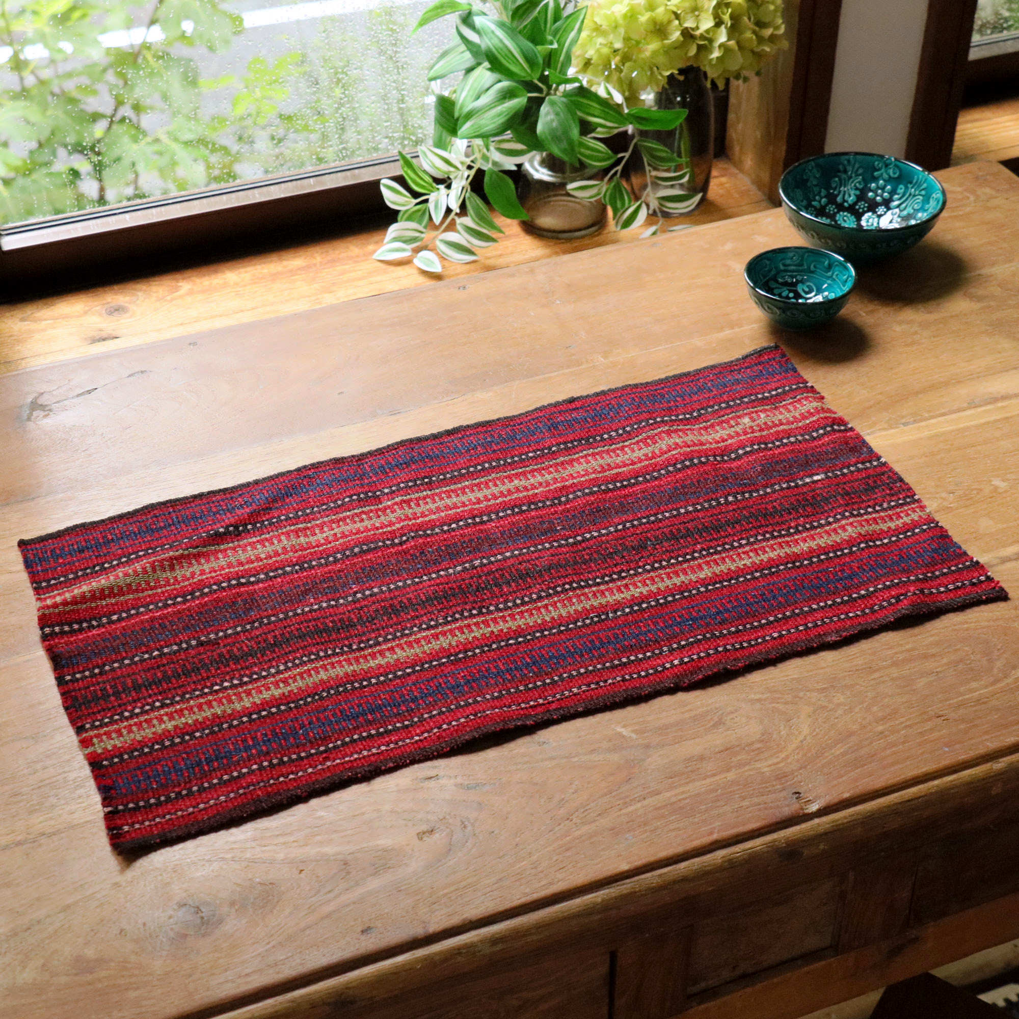 イランの古いテント布・ガジャリキリム55×29cm ジャジム カットピース