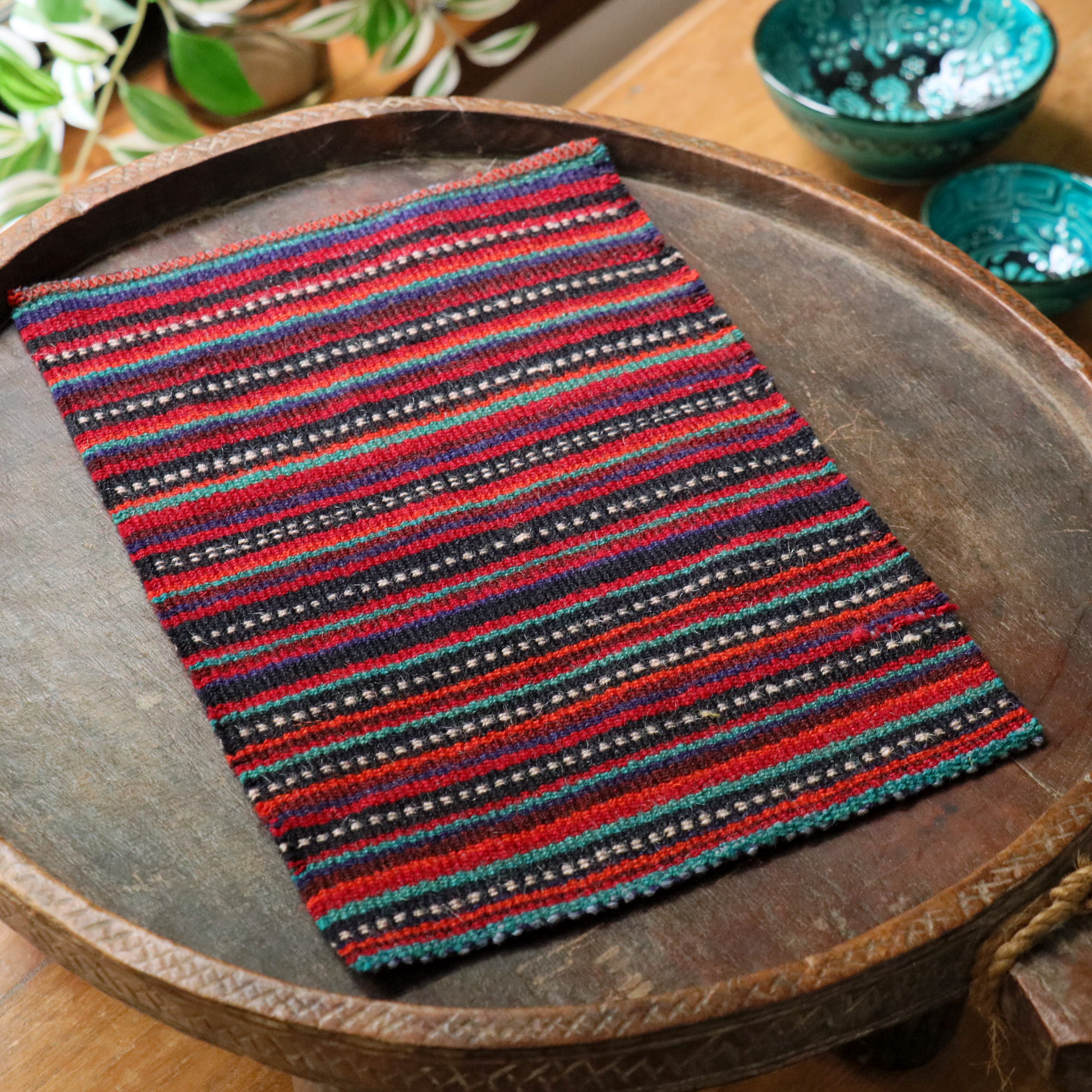 イランの古いテント布・ガジャリキリム20×31cm ジャジム カットピース