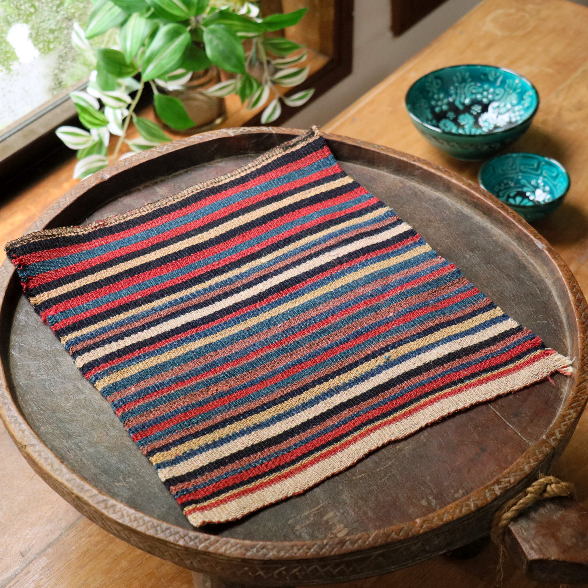 イランの古いテント布・ガジャリキリム25×29cm ジャジム カットピース