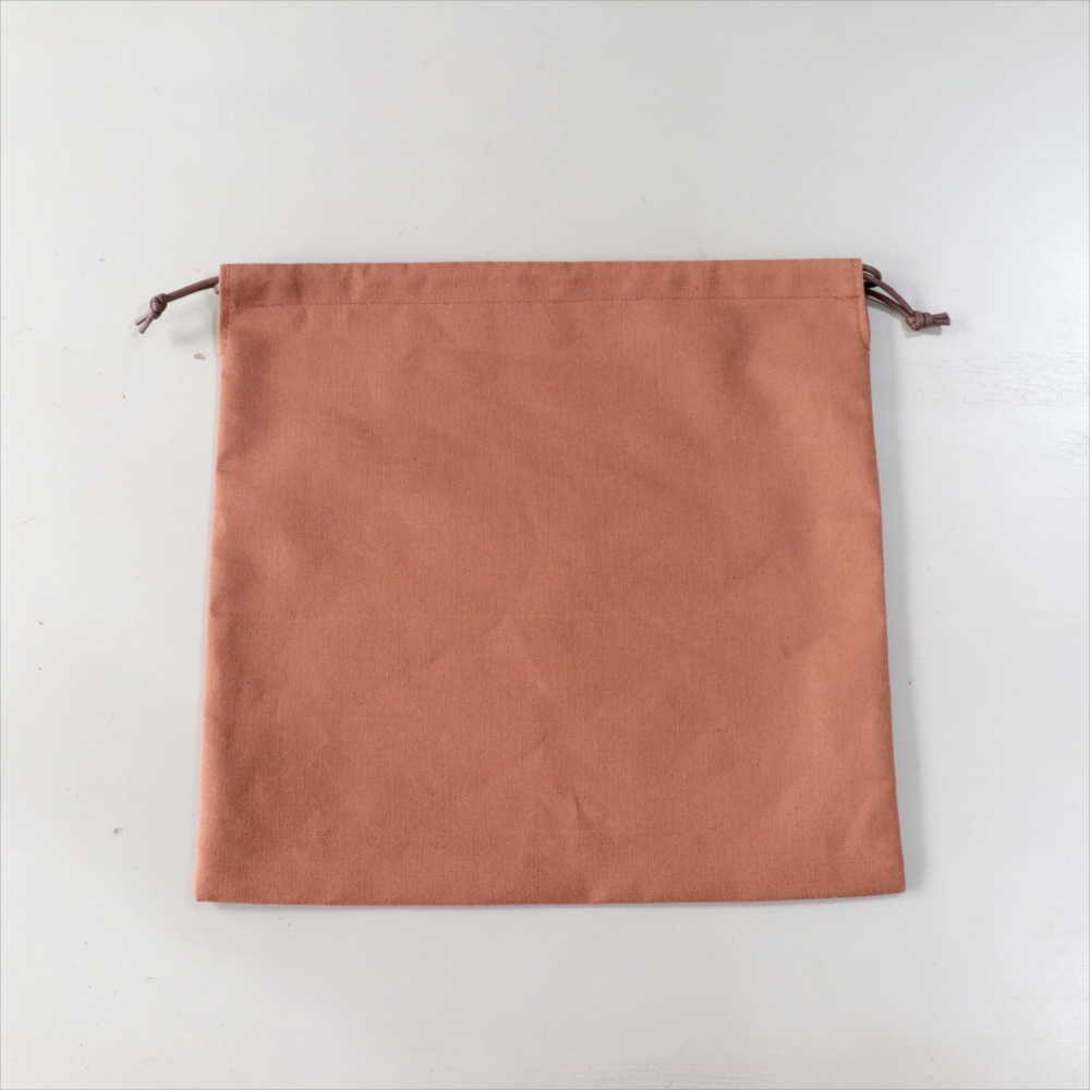柿渋染めの巾着袋 　平袋　小　35ｘ34cm