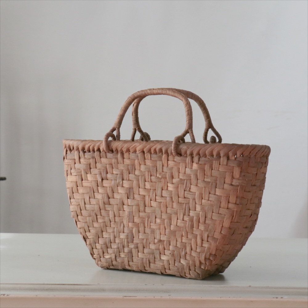 やまぶどう　かごバッグ マルシェかご　白皮　リング手横幅:40cm 本体高さ:23cm