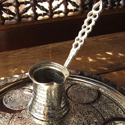 ジェズベCezve・シルバー（銅製）/トルココーヒーを沸かすための小さな鍋【トルコお土産】