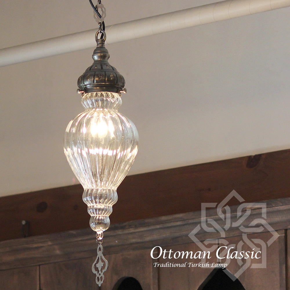 オットマンクラシックガラスシェードランプ 直径13cm ペンダントライト 1灯 25W/白熱電球