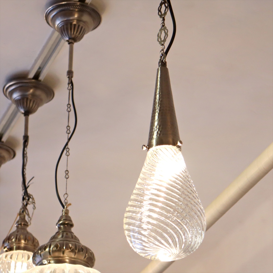 トルコランプ オットマンクラシック ガラスシェードランプ ペンダントライトドロップ 雫型