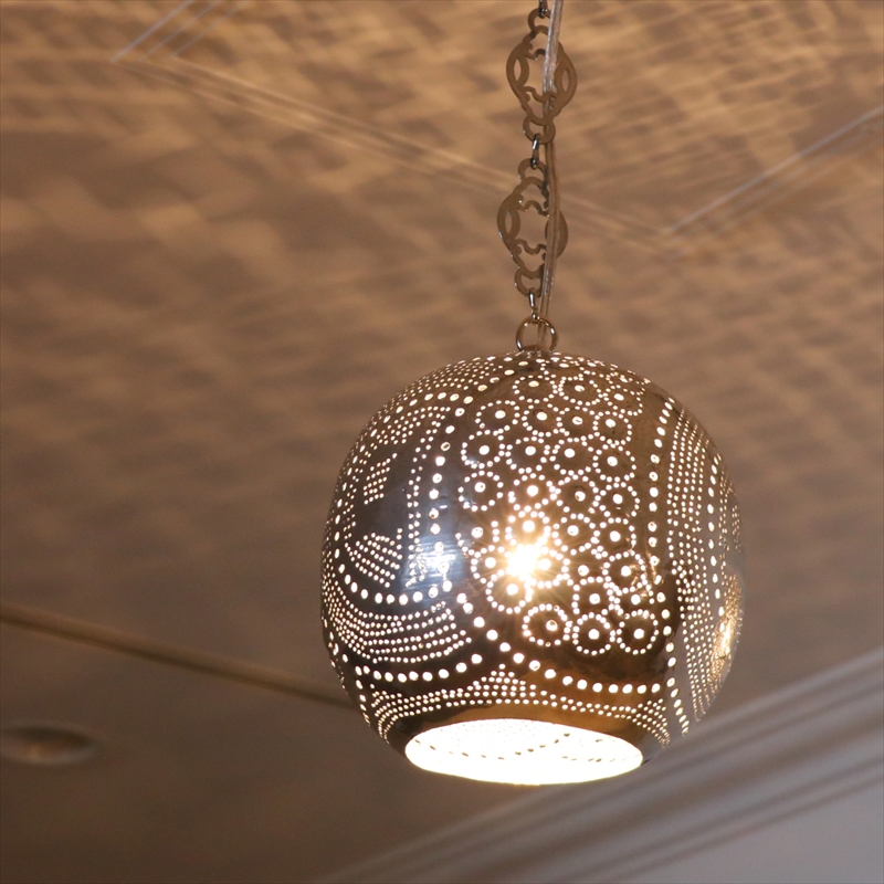 【10%OFF】モロッコランプ/ メタルシェード φ19cm　ドットMoroccan Metal shade Lamps