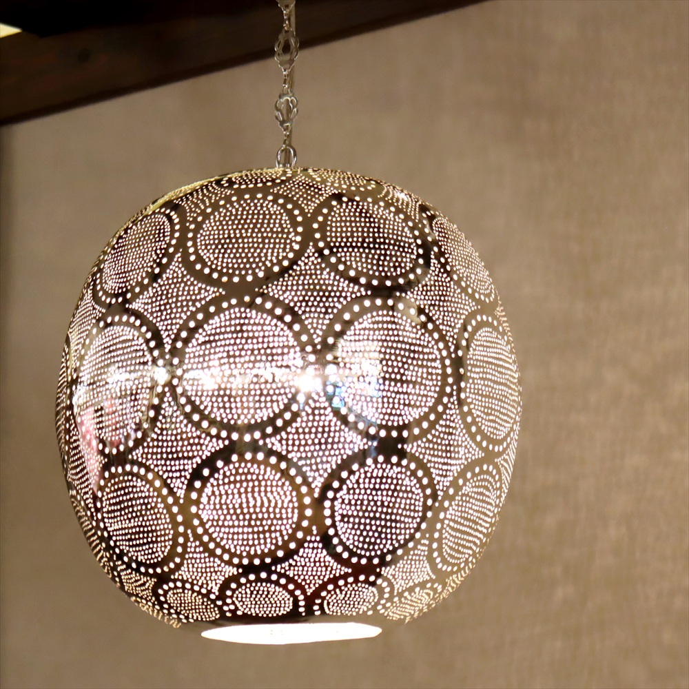 メタルシェード モロッコランプ　Moroccan Metal shade Lamps　ペンダントランプ ラウンド形 φ36cm　サークル