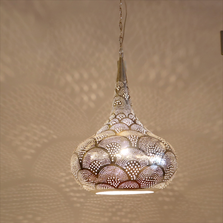 モロッコランプ メタルシェード　ペンダントランプパゴダ形/Pagoda レインボウ　Moroccan Metal shade Lamps