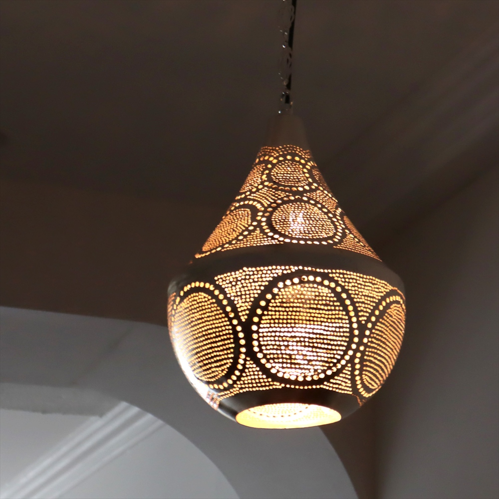 メタルシェード　ペンダントランプ モロッコランプ　Moroccan Metal shade Lampsタジン/Tajine　サークル φ23cm　エジプト製
