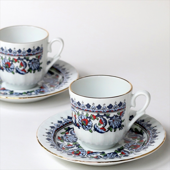 トルココーヒー カップ＆ソーサー ２客セット デミタスカップ トルココーヒー用 クラシック