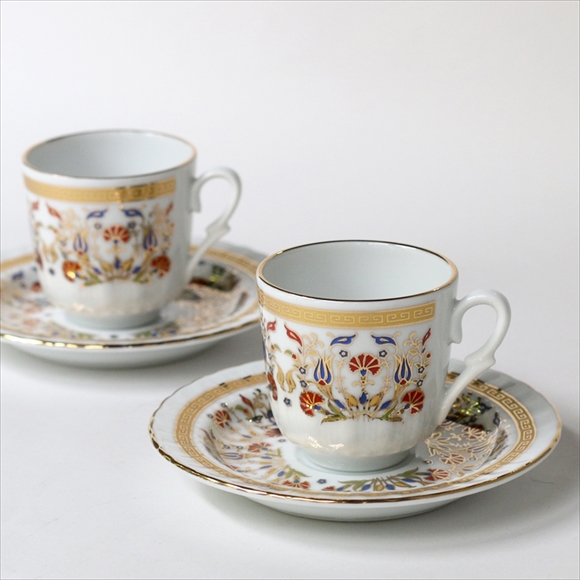 トルココーヒー カップ＆ソーサー ２客セット エスプレッソ トルココーヒー用 :カーネーション