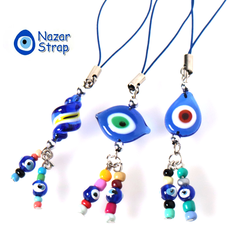 ナザルボンジュウ・ストラップ青い目玉のお守り　Nazar Boncug /トルコ雑貨・トルコ土産
