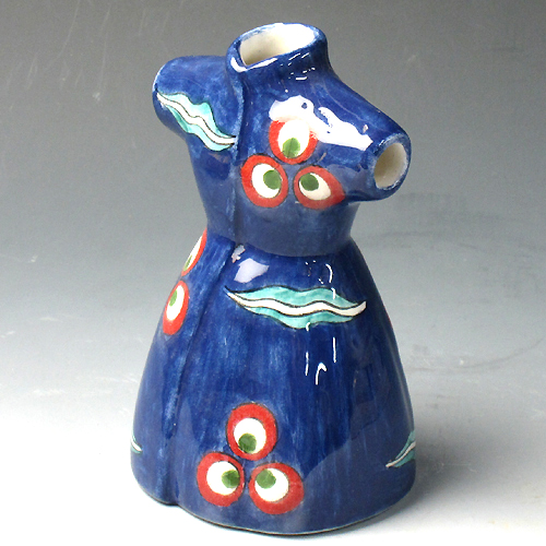 トルコ・キュターヤ陶器 伝統衣装カフタンをかたどった置き物　ブルー