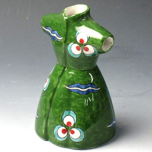トルコ・キュターヤ陶器 伝統衣装カフタンをかたどった置き物　グリーン