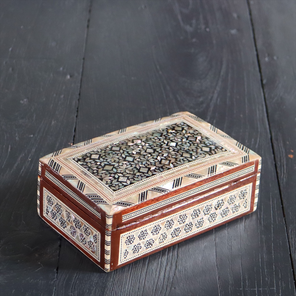 【15%OFF】エジプト螺鈿のジュエリーボックス　Mother of Pearl Egypt 幾何学模様の伝統工芸品