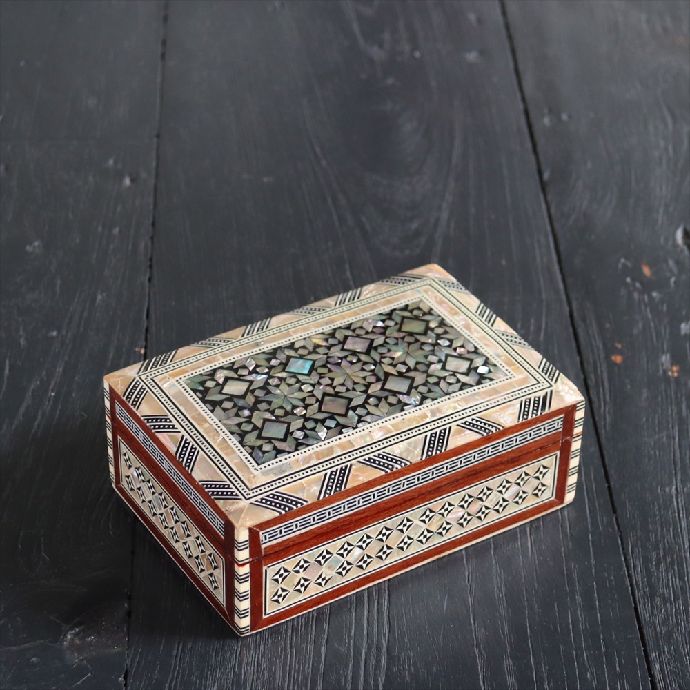 【15%OFF】エジプト螺鈿のジュエリーボックス　Mother of Pearl Egypt 幾何学模様の伝統工芸品