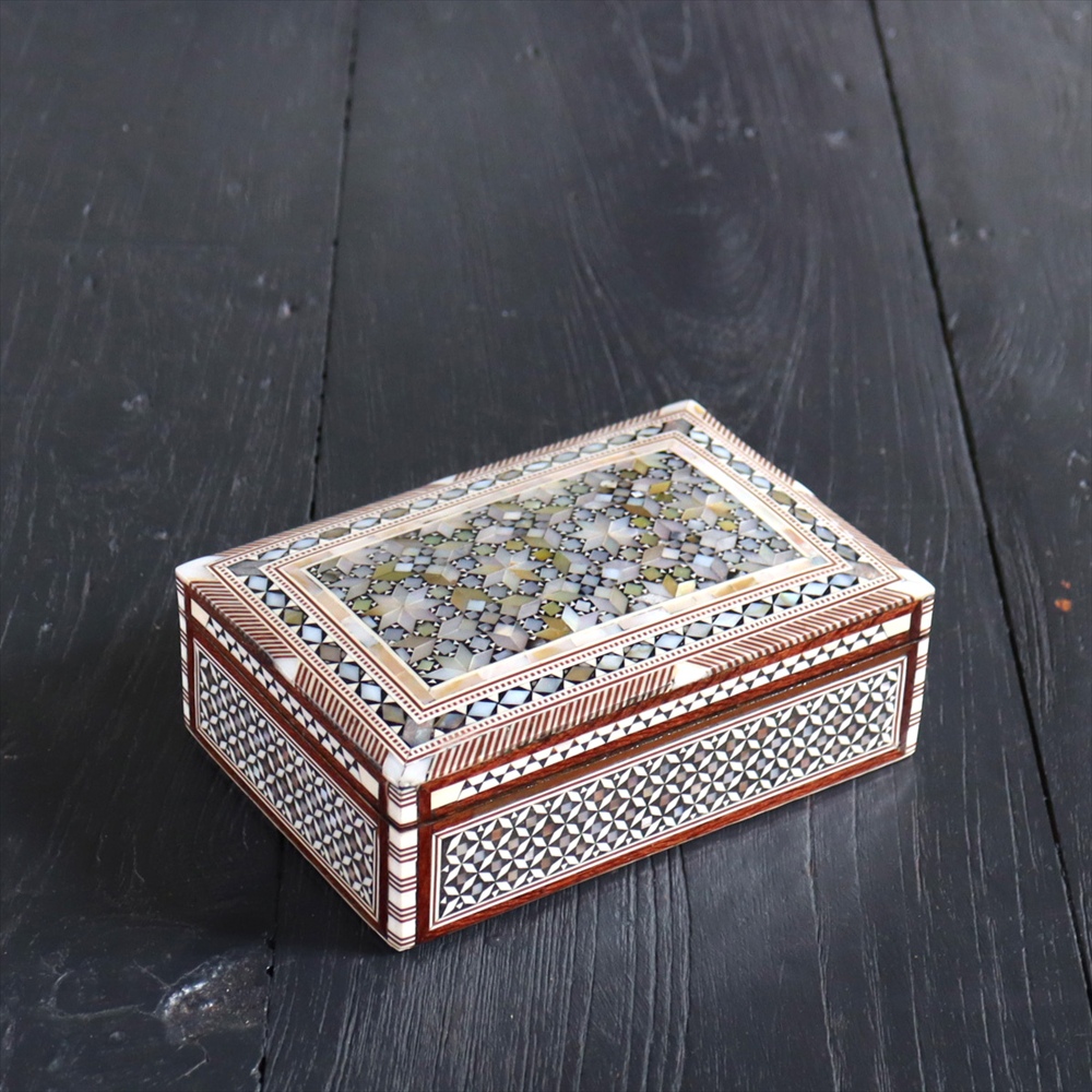 【15%OFF】エジプト螺鈿のジュエリーボックス　Mother of Pearl Egypt 幾何学模様の伝統工芸品