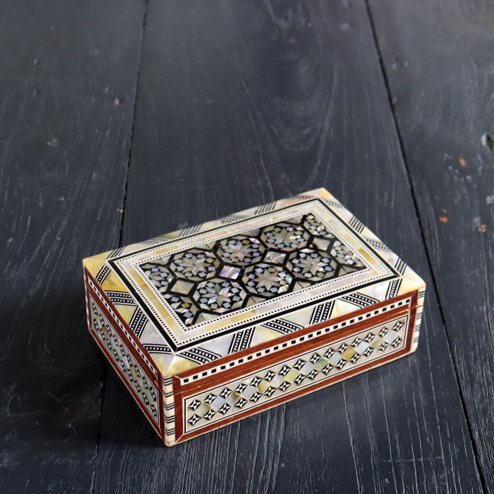 【15%OFF】エジプト螺鈿のジュエリーボックス　Mother of Pearl Egypt 幾何学模様の伝統工芸品