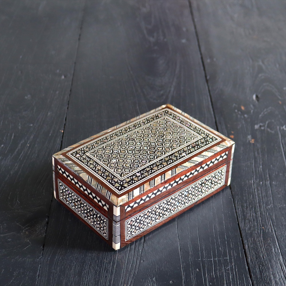 【15%OFF】エジプト螺鈿のジュエリーボックス　Mother of Pearl Egypt 幾何学模様の伝統工芸品