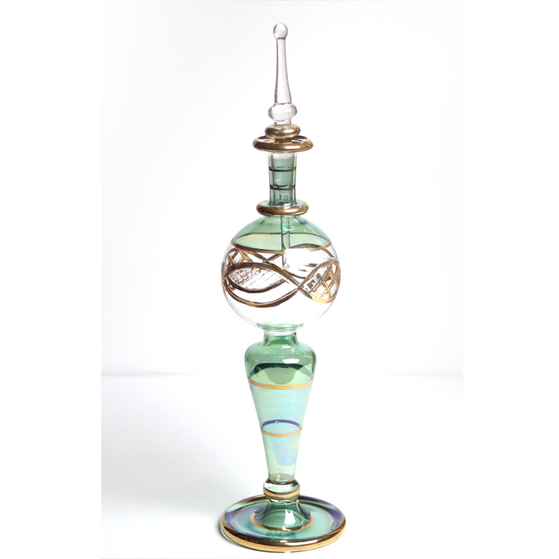 エジプト香水瓶 ガラス工芸 19cm 　クレオパトラ グリーン