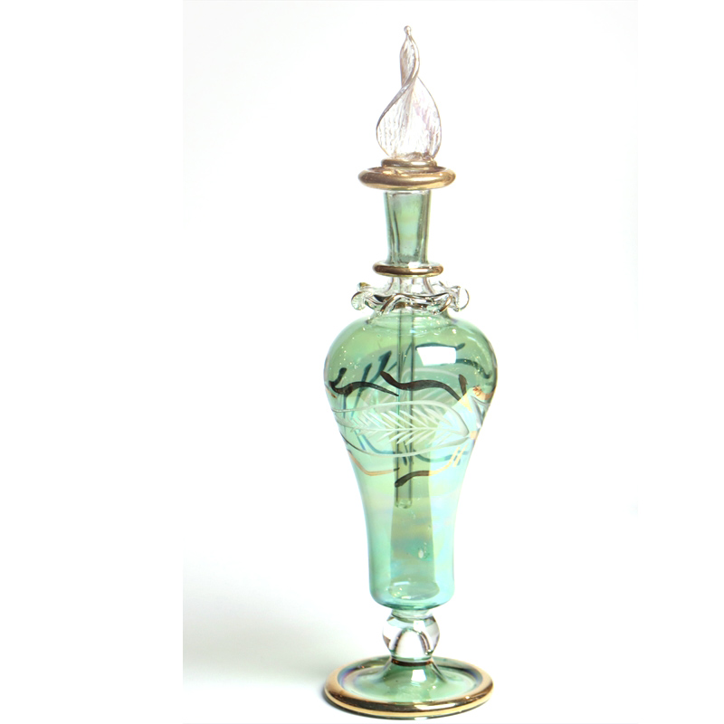 エジプト ガラス 香水瓶 19cm 　クレオパトラ グリーン