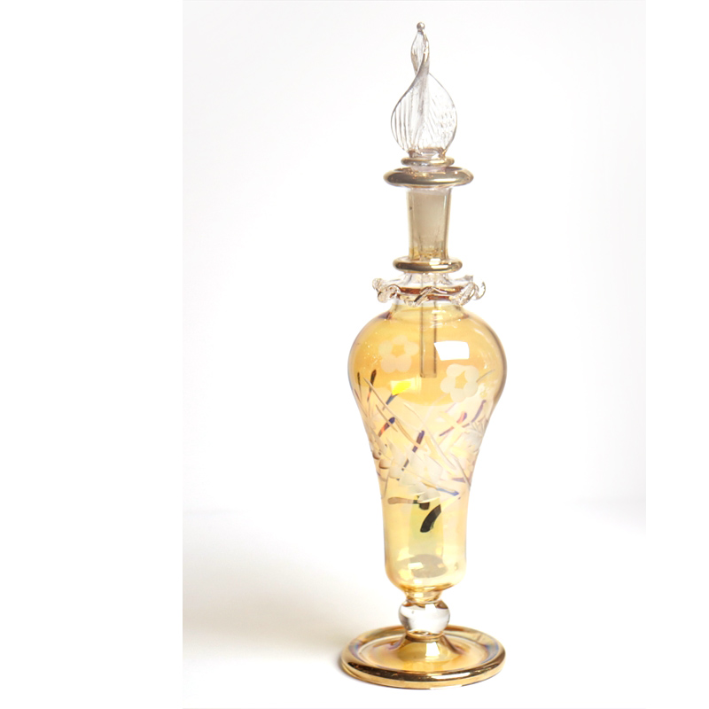 エジプト ガラス 香水瓶 19cm 　クレオパトラ イエロー