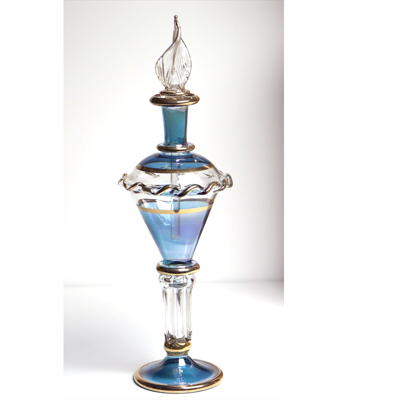 エジプト ガラス 香水瓶 19cm 　クレオパトラ ブルー
