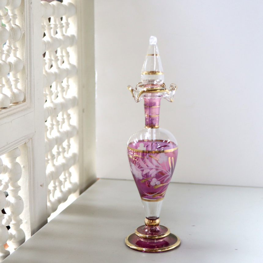 エジプトガラス香水瓶　クレオパトラ Egyptian Perfume Bottle　パープル