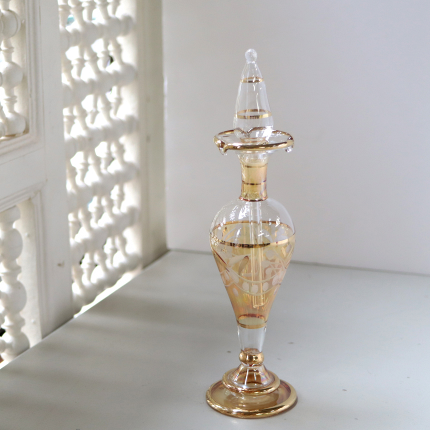 エジプトガラス香水瓶　クレオパトラ Egyptian Perfume Bottle　イエロー