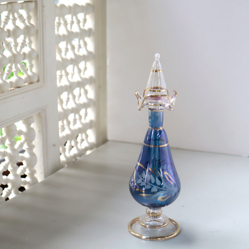 エジプトガラス香水瓶　クレオパトラ Egyptian Perfume Bottle　ブルー