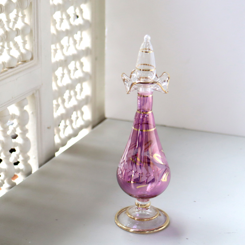 エジプトガラス香水瓶　クレオパトラ Egyptian Perfume Bottle　パープル