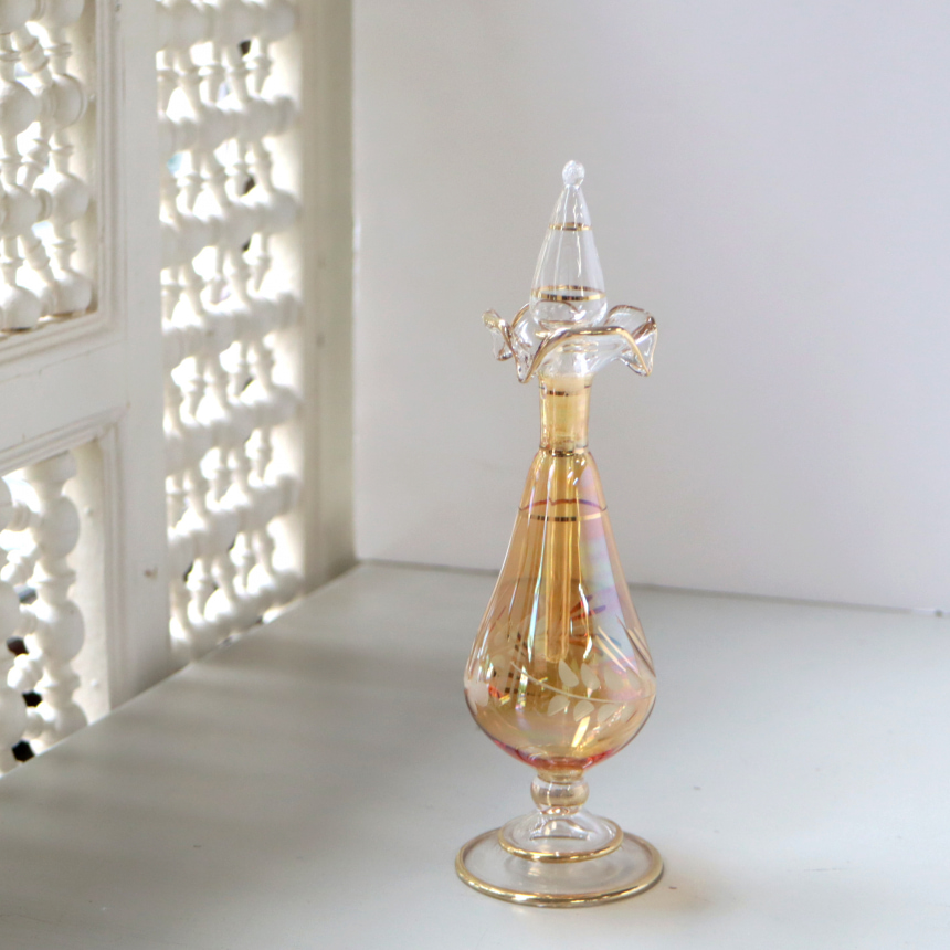 エジプトガラス香水瓶　クレオパトラ Egyptian Perfume Bottle　イエロー