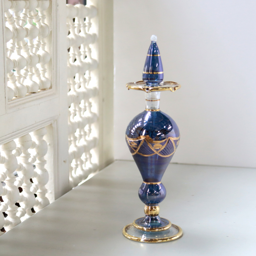 エジプトガラス香水瓶　クレオパトラ Egyptian Perfume Bottle　ブルー