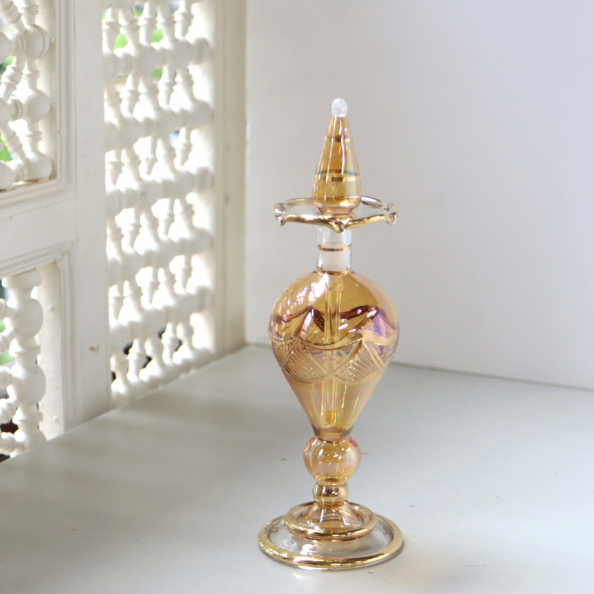 エジプトガラス香水瓶　クレオパトラ Egyptian Perfume Bottle　イエロー