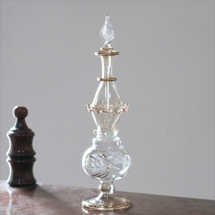 エジプト香水瓶 クレオパトラ トールサイズ　18cm クリア